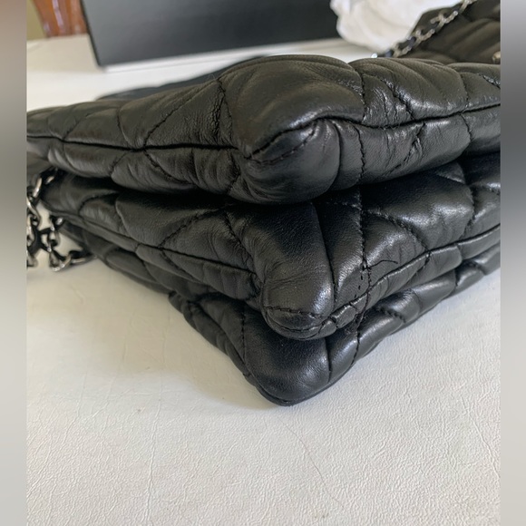 Chanel BLACK Large Jumbo Size 3-Accordion Flap Bag - Picture 11 of 12